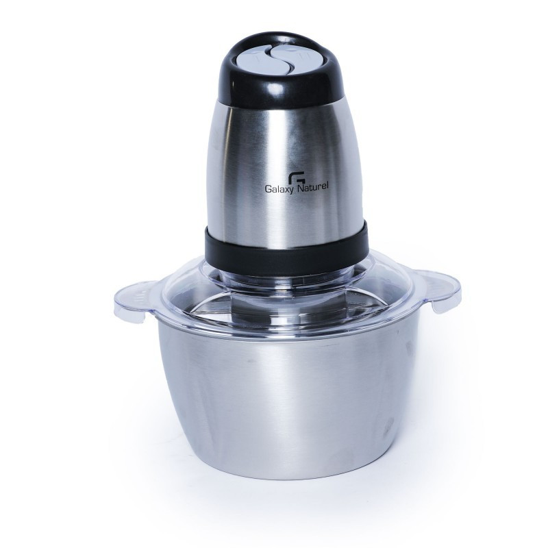 Hachoir a viande électrique à bol en inox - Galaxy Naturel - 1.8 Litres - 300 W Galaxy Naturel Hachoir à viande - Inox - Electrique - 1.8 Litres - 300 W – Image 1