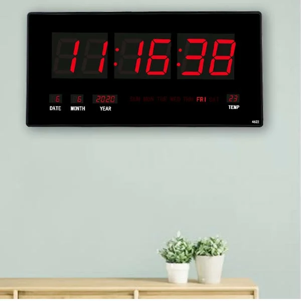 promotion-horloge-mural-led-rouge-4-electro-cuisine-electromenager-61-tunisie-shopico 1 Horloge led Numérique 4622 – Image 1
