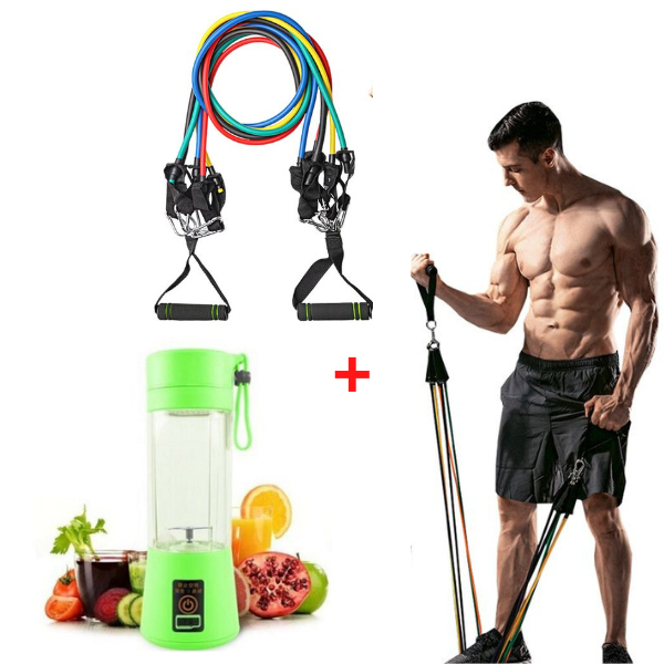 Pack sportif spécial saint -valentin Pack sportif, spécial saint-valentin: Bandes de résistance + Blender portatif rechargeable – Image 1