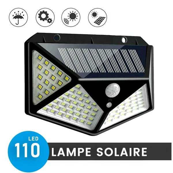 promotion-lampe-solaire-110-LED-cuisine-electromenager-tunisie-shopico webp lampe murale solaire 110Led étanche avec détecteur de mouvement – Image 1