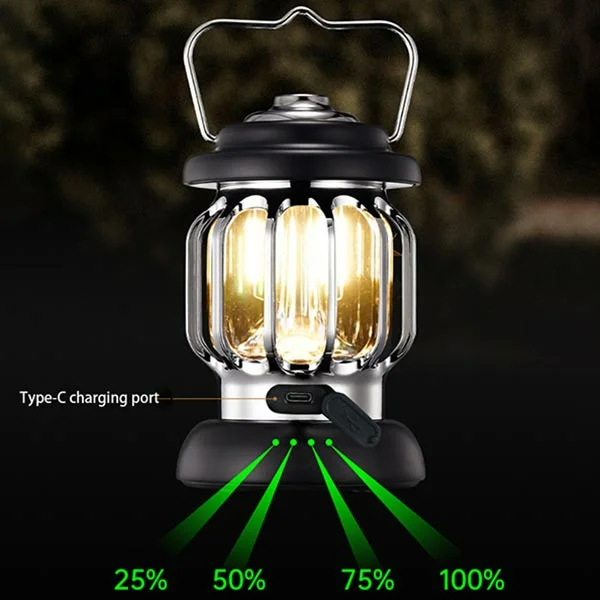promotion-lanterne-camping-rechargeable-vintage-xc2202-2-cuisine-shopico webp Lanterne portable rétro vintage - rechargeable, éclairage LED – Image 1
