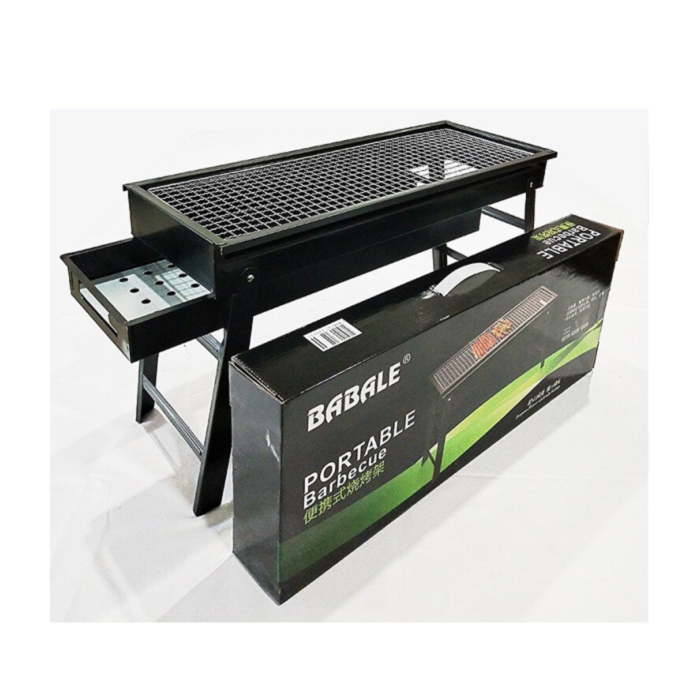 barbecue-a-charbon-rectangulaire-5 Barbecue A Charbon Rectangulaire 60cm x 23cm x 33.5cm Pied Pliable – Image 1