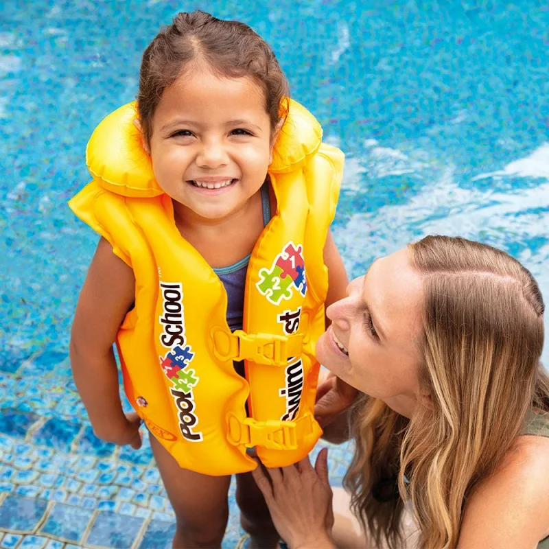 Promotion-Tunisie-58660eu-gilet-natation-gonflable-pool-school-shopico . Gilet De Natation POOL SCHOOL Jaune Intex - 58660EU – Image 1