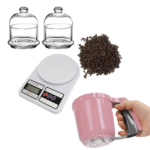 Pack spécial Mouled : 2 bols en verre avec couvercle en cloche + balance de cuisine digitale + tamis à farine