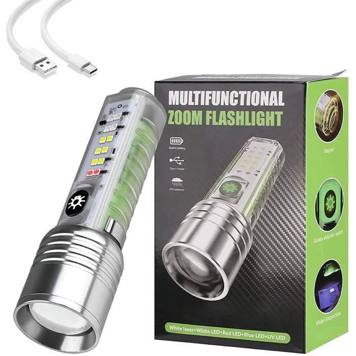 images (1) Mini lampe de poche porte-clés, lampe de poche laser ultraviolet et blanc – Image 1