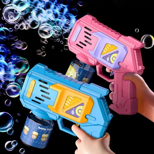 Pistolet à bulles automatique avec Réservoir Rose ou Bleu
