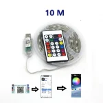 Smart Guirlande lumineuse 10M LED RGB USB avec télécommande et application mobile