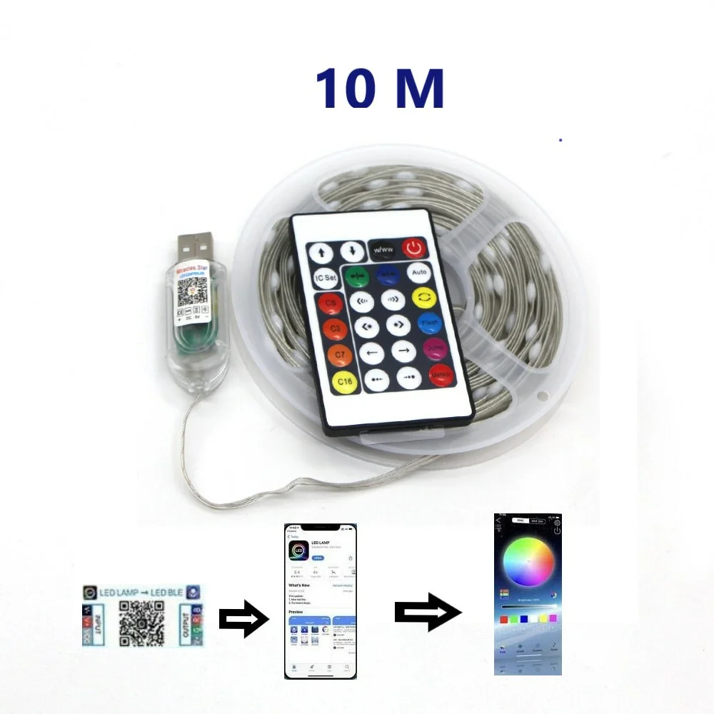 guirlande-lumineuse-10M-LED-RGB-USB-Bluetooth-et-avec-telecommande-ET-application-mobile-tunisie-shopico webp Smart Guirlande lumineuse 10M LED RGB USB avec télécommande et application mobile – Image 1