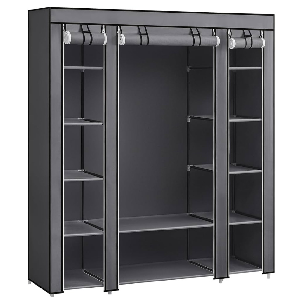 ARMOIRE GRIS GRAND MODELE armoire en Tissu gris