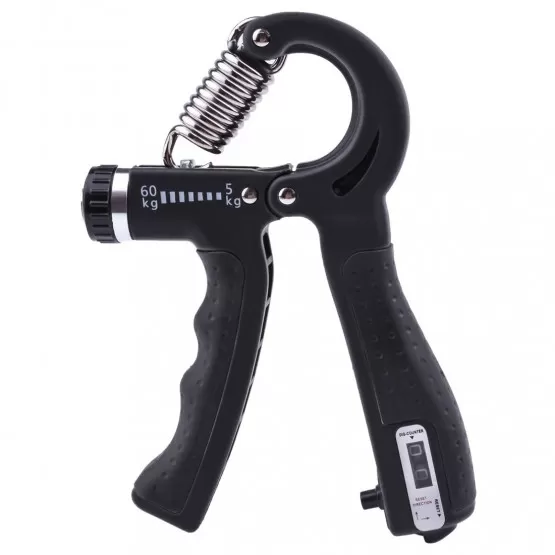Hand-grip-reglable-5-60Kg-poigne-Musculation-shopico tunisie-sport-fitness-NOIR22 Poignée à ressort réglable 5 à 60 KG Noir – Image 1