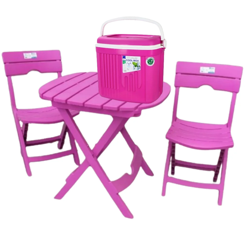 Promotion-Tunisie-shopicoPack-Ruspina-table-chaises-avec-glaciere-30L-Rose-SOTUFAB Pack RUSPINA : Table + 2 chaises + Glacière 30L – Image 1