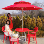Parasol 2.4m pour jardin/plage double toile-L – Image 5
