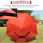 Parasol 2.4m pour jardin/plage double toile-L – Image 6