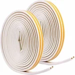 Pack 2 Joints isolant sonore et froid profil D pour fenêtre et porte BLANC