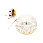 Joint isolant sonore et froid profil D pour fenêtre et porte Blanc