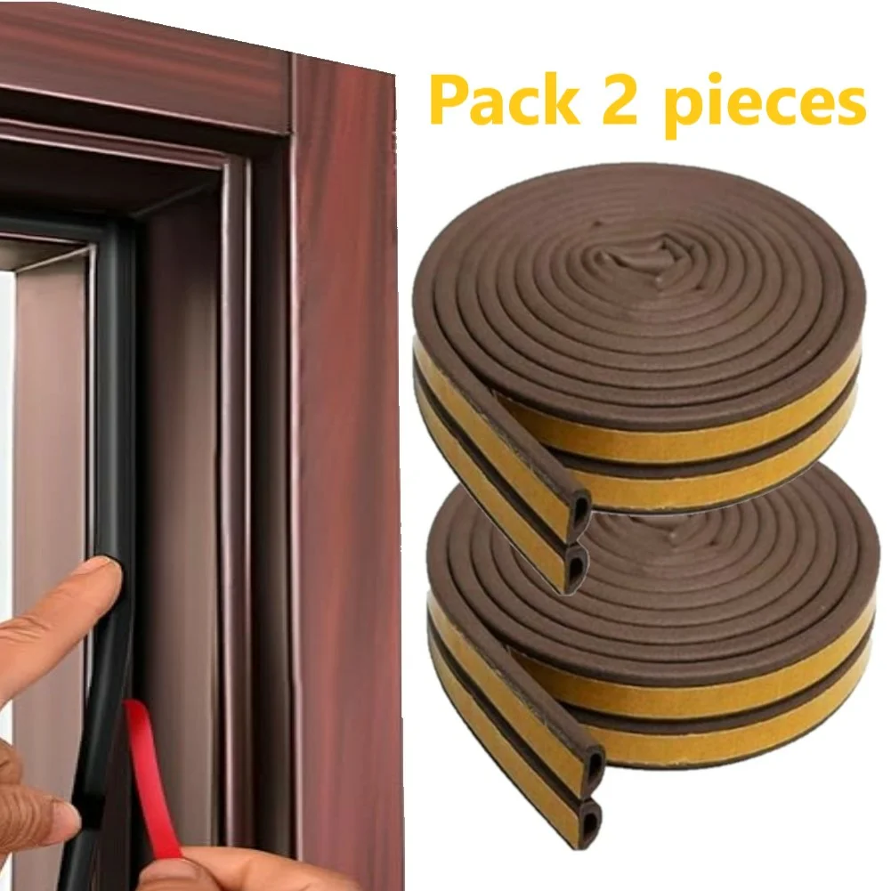 JOINT-porte-fetentre-profilD-isolant-sonore-froid-tunisie-shopico promo31 Pack 2 Joints isolant sonore et froid profil D pour fenêtre et porte Marron – Image 1