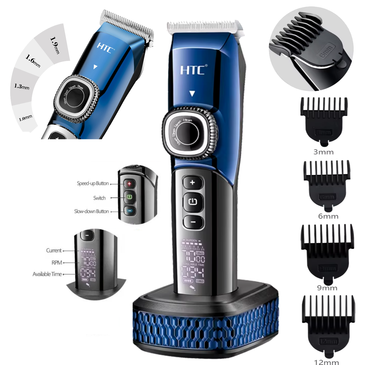 Tondeuse-cheveux-réglable-rechargeable-HTC AT-788-tunisie-promo-deal Tondeuse à cheveux électrique Rechargeable et réglable HTC AT-788 – Image 1