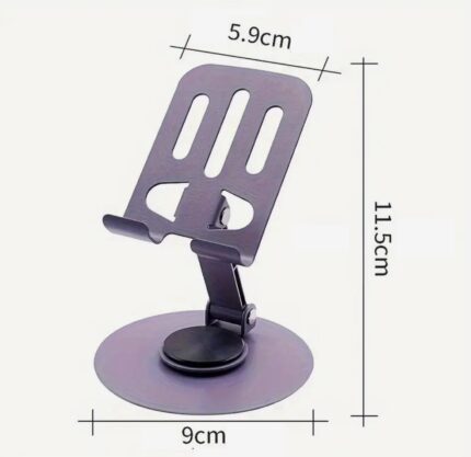 dimension Support de téléphone portable pliant portable, support de tablette, support de téléphone portable de bureau, support stable, support rotatif résistant à 360, support pour iPhone, IPad Pro