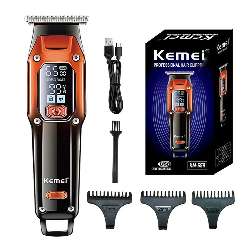 KEMEI-Tondeuse-cheveux-sans-fil-professionnelle-km-658-tunisie-promotion-shopico BB Tondeuse à cheveux KEMEI km-658 professionnelle – Image 1