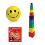 Pack jouets enfant 3 pièces :Puzzle + bloc de consturction + Ballon smiley – Image 3