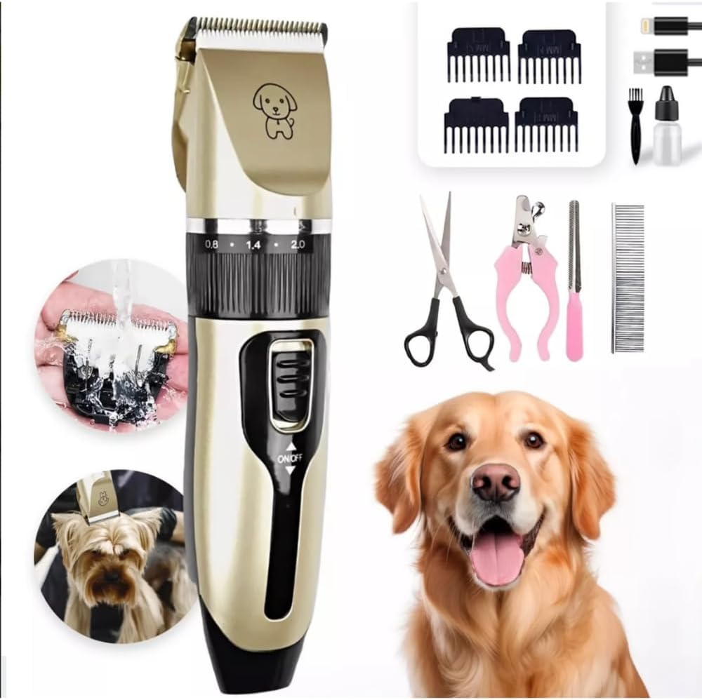 Rasoir-tondeuse-électrique-pour-animaux-chats-chien-tunisie-promo-deal4 Tondeuse 12Piècs pour Chien Chat et Animaux Poil Long – Image 1