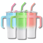 Tasse de voyage isotherme 1200 ml avec couvercle à paille et poignée