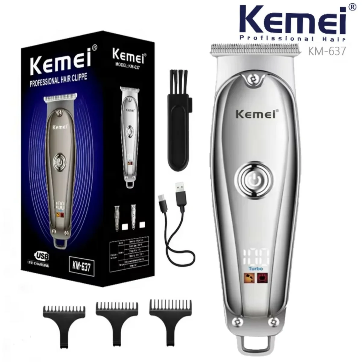 Tondeuse-cheveux-professionnelle-KEIMEI-km637-hommes-sans-fil-avec-ecran-LED-tunisie-promotion-shopicl Tondeuse À Cheveux Kemei-637 – Image 1