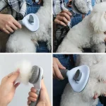 Brosse de toilettage autonettoyante pour chiens et chats – Image 2