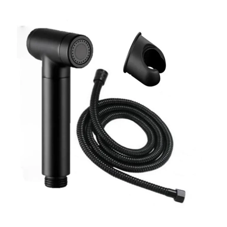 Pulverisateur-Bidet-a-main-Flexible-toilette-NOIR-shopico tunisie-1 Pulvérisateur de Bidet à main- Flexible de toilette Noir – Image 1
