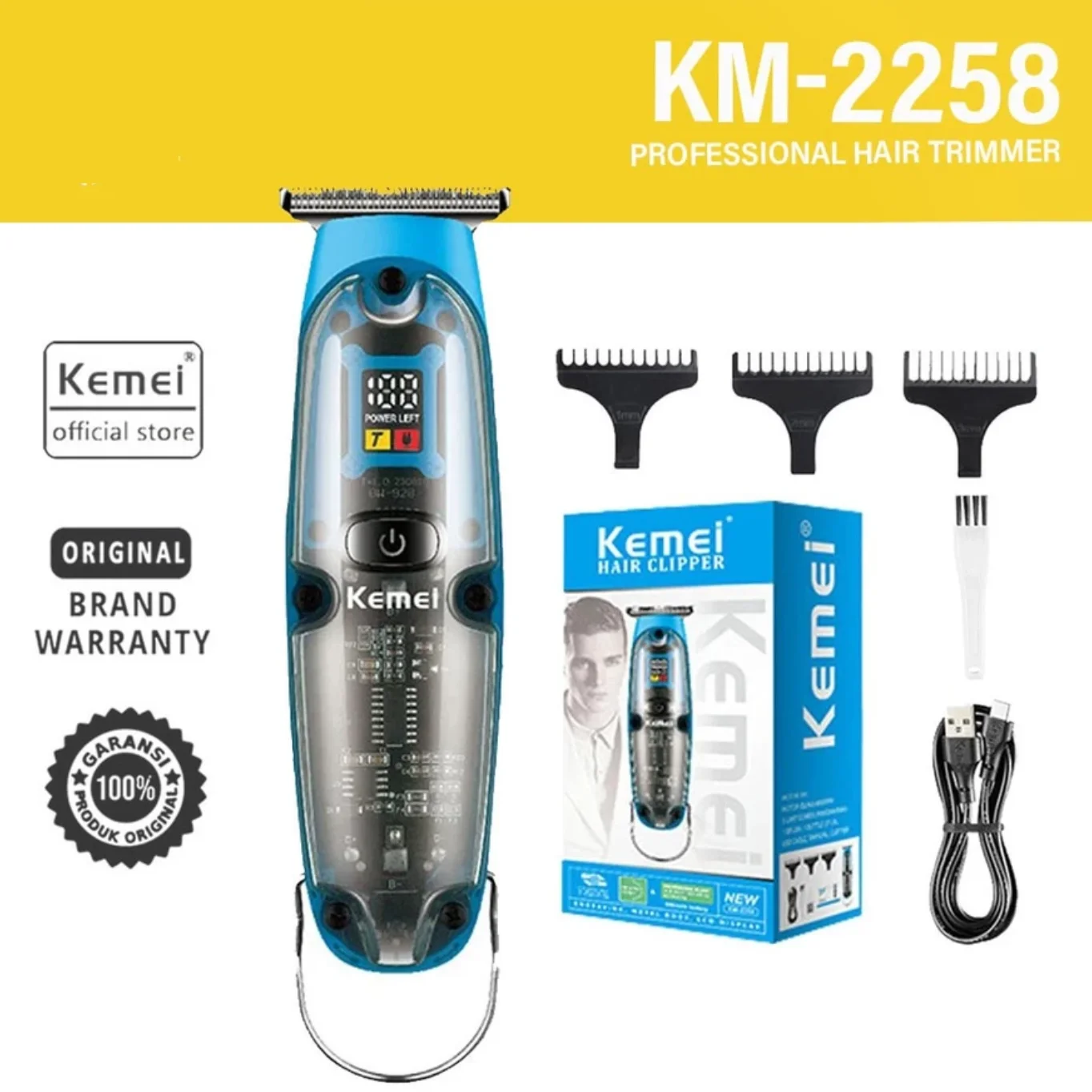 Tondeuse-cheveux-Kemei-KM-2258-shopcio tunisie Tondeuse à cheveux Kemei KM-2258 – Image 1