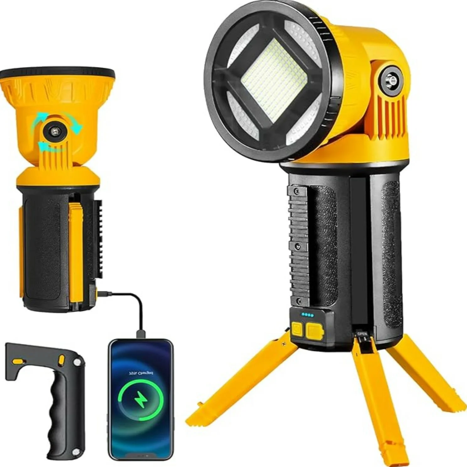 lampe-poche-torche-shopico tunisie-2- Lampe de travail LED rechargeable sans fils – Image 1