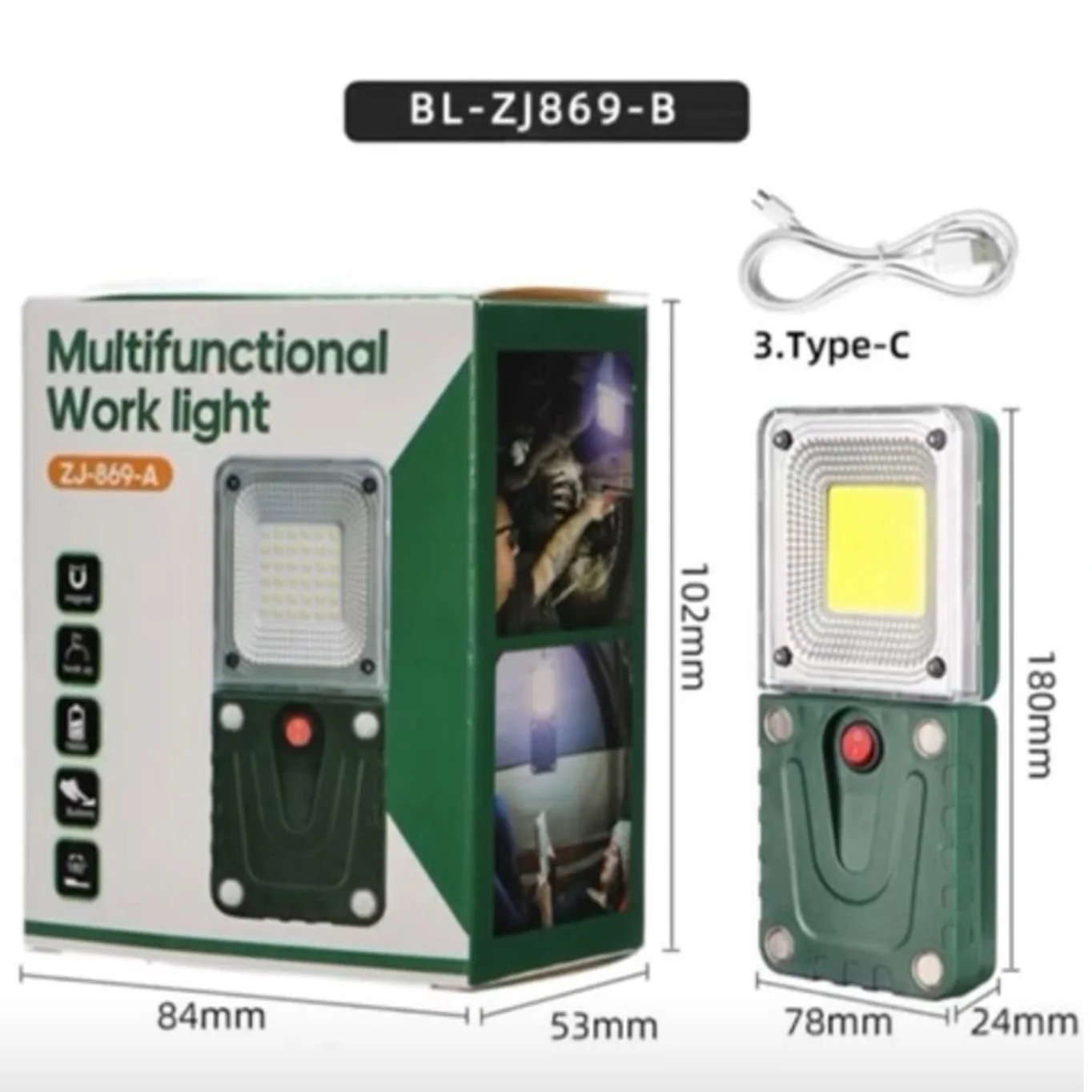 torche-lamp-tente-camping-shopico tunisie- Lampe led multifonctionnelle magnétique ZJ-869-B – Image 1