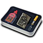 Coffret Briquet De Luxe Métallique motif Moto
