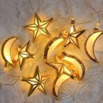 Guirlande lumineuse LED doré motif étoile et lune – Image 2