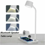 Lampe Veilleuse tactile avec horloge, chargeur sans fil et Bluetooth – Image 2