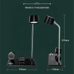 Lampe Veilleuse tactile avec horloge, chargeur sans fil et Bluetooth – Image 4
