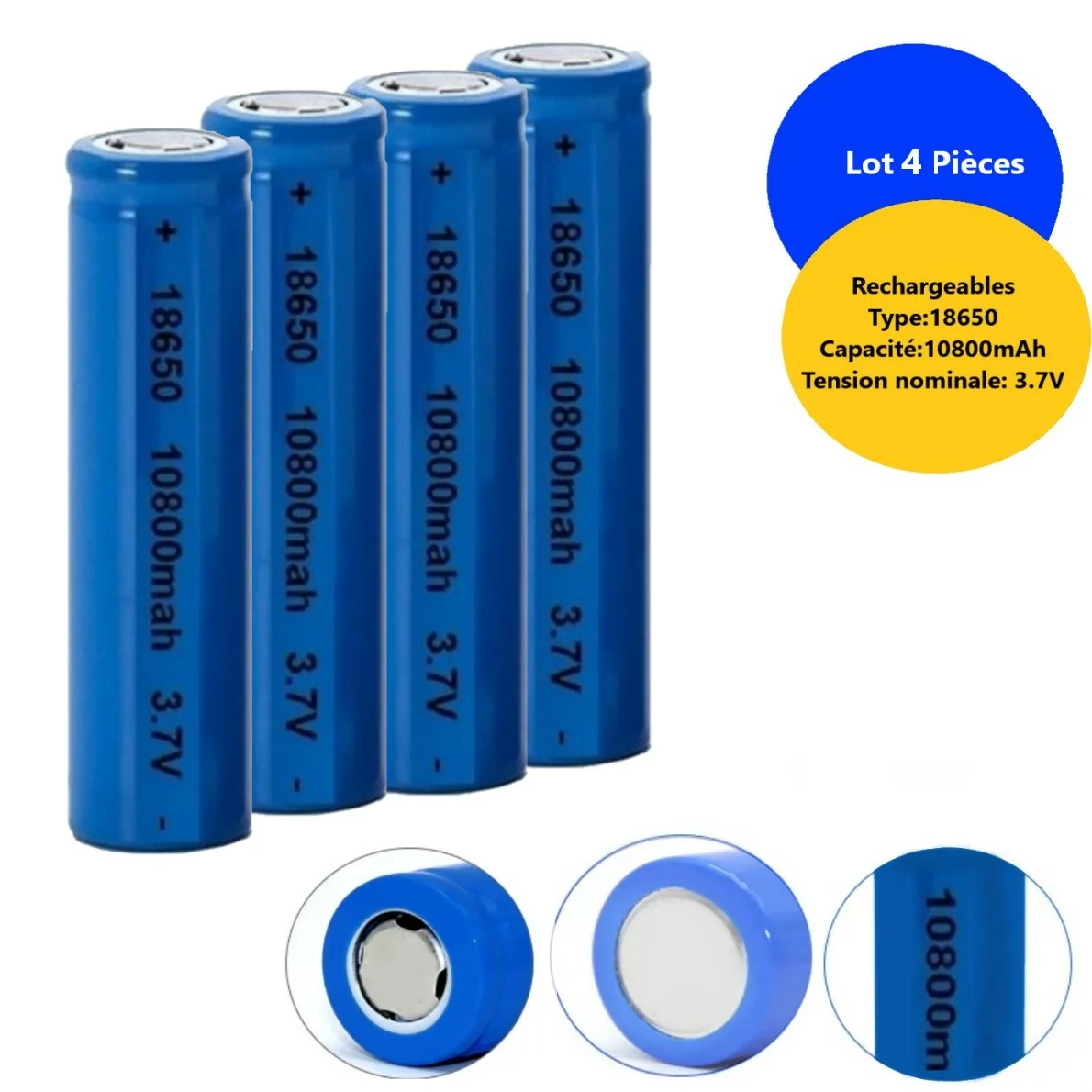 Lot-4-Piles-piles-rechargeables-3-7v-18650-10800mah-Tunisie-shopicoqte4 Lot de 4 Piles rechargeables 3.7 V-18650 10800mAh – Image 1