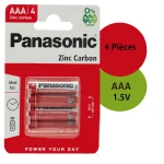 Lot 4 Piles AAA, R03, 1,5 V Panasonic