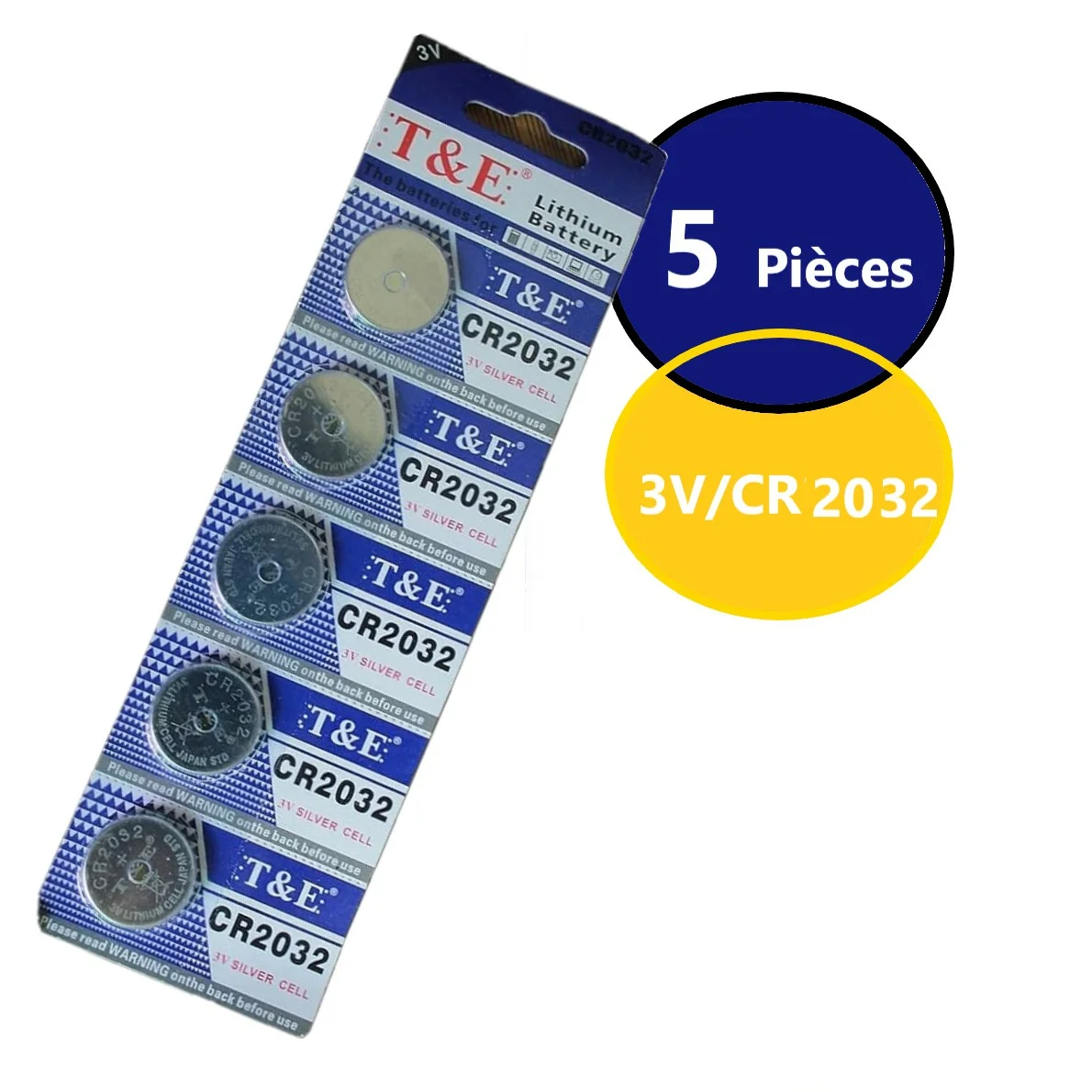 Piles-CR2032-3V-batterie-jetable-montreTunisie-shopico gris Lot de 5 Piles 3V Pile Bouton au Lithium CR2032 – Image 1