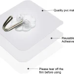 Lot de 10 Crochets Muraux Auto-Adhésifs Transparents – Image 7