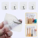 Lot de 20 Crochets Muraux Auto-Adhésifs Transparents – Image 3