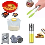 Pack Cuisine Multifonction :  Moule silicone + Spray à huile + sac alimentaire 3L + pince en silicone + tampons anti-dérapants