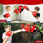 Sac de boxe pour enfants avec support et des gants – Image 4