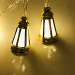 Guirlande lumineuse LED doré motif lanterne