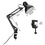 Lampe de bureau rose bras long pliable avec pince – Image 2