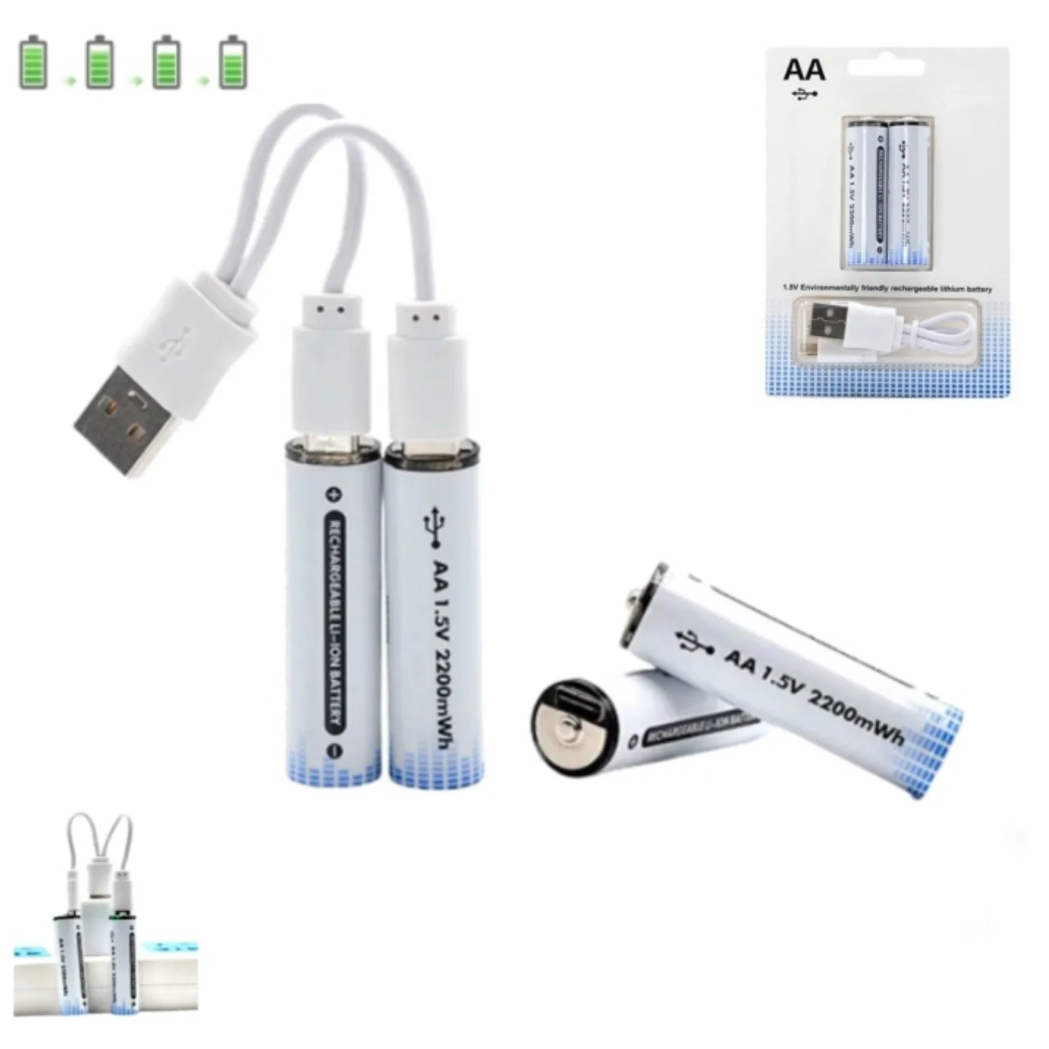 lot-2-piles-rechargeable-15V-2200mWh-charge-rapide-longue-duree-shopico tunisie-2 Lot de 2 Piles AA Rechargeable 1,5 V, 2200 mWh – Image 1
