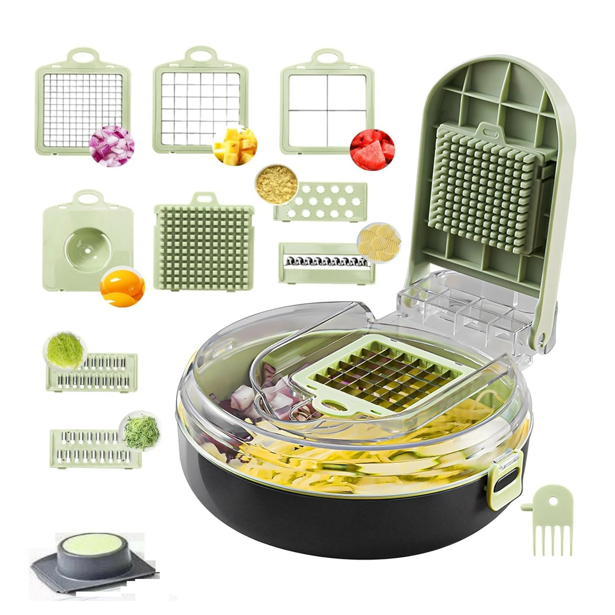 rape-troncheuse-fruit-leguems-9en1-Couper-des-tranches-lanieres-julienne-spirales-julienne-raper-fine-shopico tunisie-11 Râpe à légumes multifonction 9 en 1 – Image 1