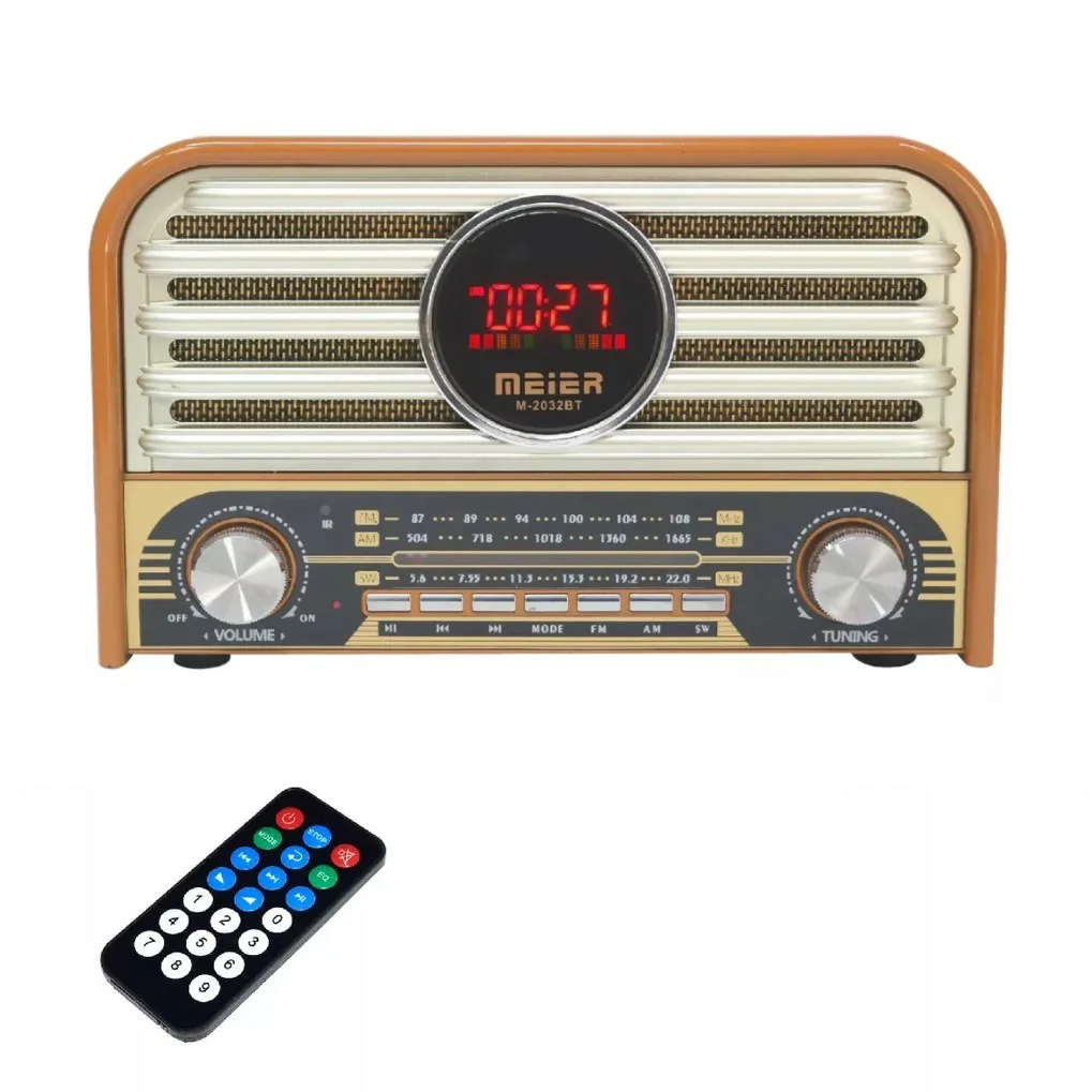 Meier-M-2032bt-Portable-3-Band-Radio-AM-FM-Sw-Carte-TF-MP3-Lecteur-Haut-parleur-Rechargeable-Shopico tunisie-2-Copie Radio classique 3 bandes Meier M-2032BT – Image 1