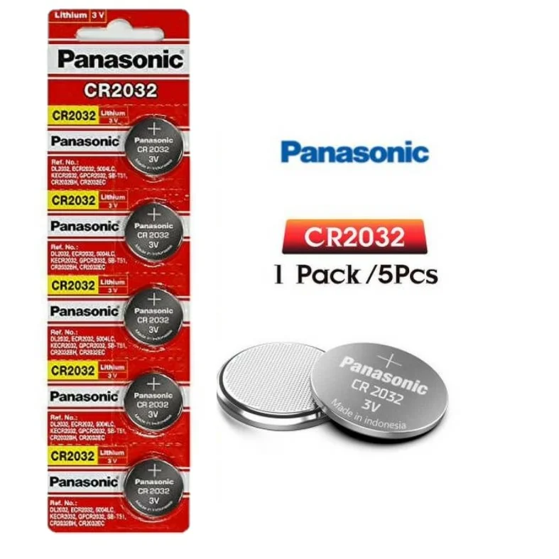 Panasonic-CR2032-3-Volt-Lithium-Coin-Battery-50-Batteries-tunisie-shopico Lot de 5 piles au lithium 3 V Panasonic CR2032 – Image 1