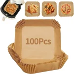 lot de 200pièces papier cuisson 20 cm  pour Air-fryer – Image 2